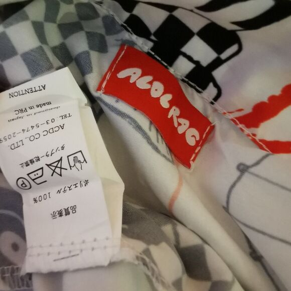 ACDC Rag Yukata Black White Graphic Samurai Print Japan Japanese Kimono Robe Y2K - Picture 2 of 13